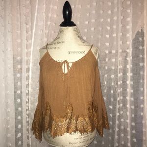 Flowy Lace Trim Blouse